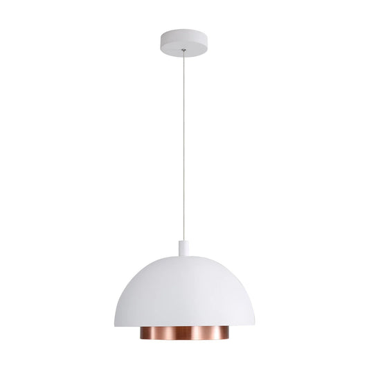 Golden Lighting Solsken 12in 1-Light LED Pendant | Modern Sand White and Aged Copper Steel | Kitchen Island & Dining Room | Model 3632-12 SNW-ACR