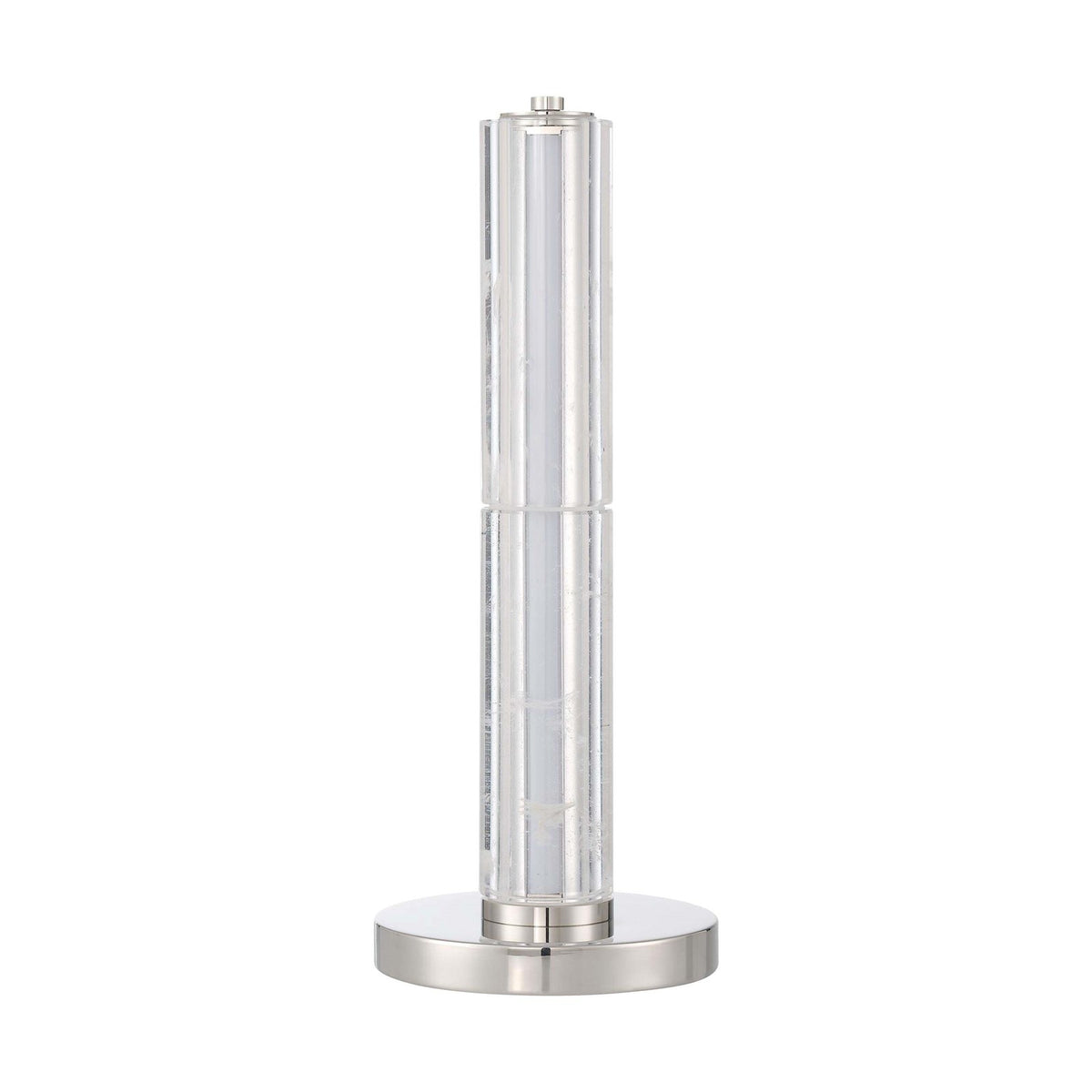 Golden Lighting Crystallo 18in 1-Light Table Lamp | Glam Polished Nickel and Cloudy Crystal | Bedroom & Living Room | Model 3726-TL18 PN-CY