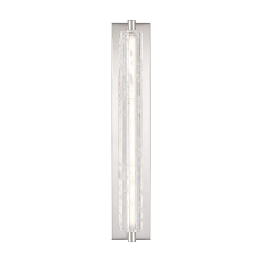 Golden Lighting Crystallo 26in 1-Light Wall Sconce | Glam Polished Nickel and Cloudy Crystal | Bathroom & Hallway | Model 3726-WSC27 PN-CY