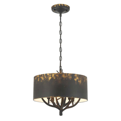 Golden Lighting Arboreal 4-Light Pendant | Rustic Antique Black Iron Steel | Kitchen & Dining Room | 15 x 14.13 in, Dry Rated | Model 4500-4P ABI