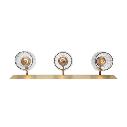 Golden Lighting Brilia 24in 3-Light Vanity Light | Transitional Brushed Champagne Brass and Clear Fluted Glass | Bathroom | Model 5189-BA3 BCB-FLT