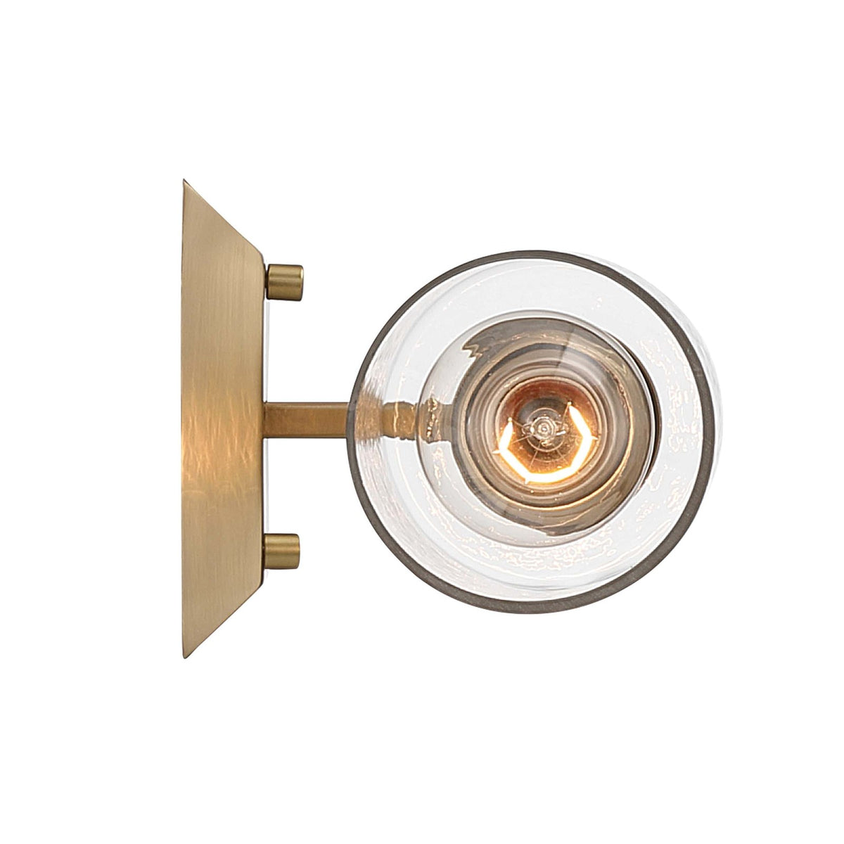 Golden Lighting Brilia 9in 1-Light Wall Sconce | Transitional Brushed Champagne Brass and Hammered Water Glass | Bathroom | Model 5189-WSC BCB-HWG