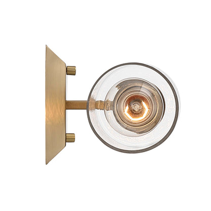 Golden Lighting Brilia 9in 1-Light Wall Sconce | Transitional Brushed Champagne Brass and Hammered Water Glass | Bathroom | Model 5189-WSC BCB-HWG