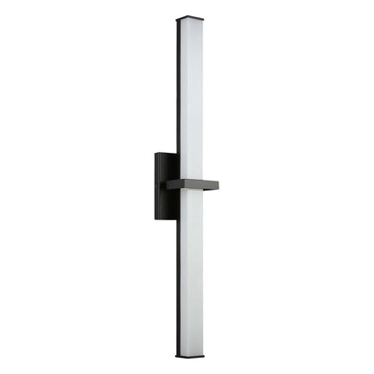 Golden Lighting Elon 30in 1-Light LED Vanity Light | Modern Matte Black and Opal Glass | Bathroom | 30 x 3.75 x 4.75 in | Model 5623-B30 BLK-OP