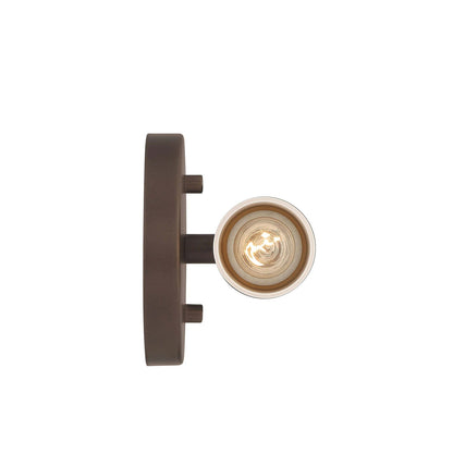 Golden Lighting Lyssna Cirkel 5in 2-Light Wall Sconce | Modern Bronze and Etched Bronze Ombre Glass | Bathroom & Hallway | Model 5803-2W MDB-EBO