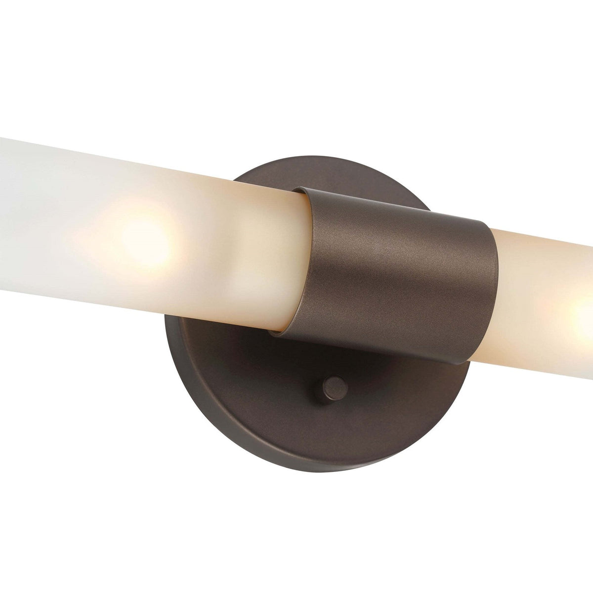 Golden Lighting Lyssna Cirkel 5in 2-Light Wall Sconce | Modern Bronze and Etched Bronze Ombre Glass | Bathroom & Hallway | Model 5803-2W MDB-EBO