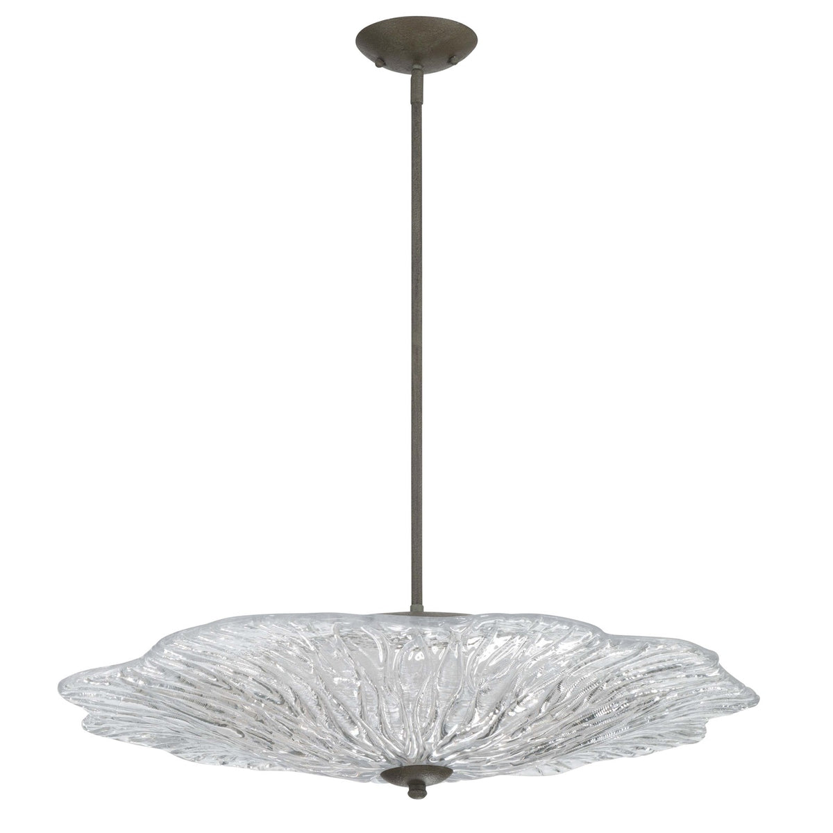 Golden Lighting Coral Bloom 31in 1-Light LED Pendant | Rustic Black Slate and Clear Glass | Kitchen Island & Dining Room | Model 5865-L BT-CLR