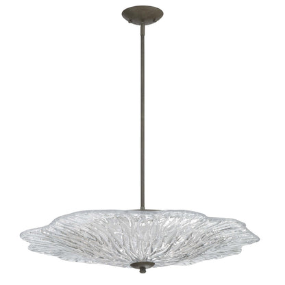 Golden Lighting Coral Bloom 31in 1-Light LED Pendant | Rustic Black Slate and Clear Glass | Kitchen Island & Dining Room | Model 5865-L BT-CLR