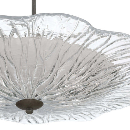 Golden Lighting Coral Bloom 31in 1-Light LED Pendant | Rustic Black Slate and Clear Glass | Kitchen Island & Dining Room | Model 5865-L BT-CLR