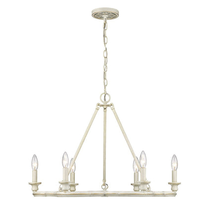 6 Light Chandelier, French White