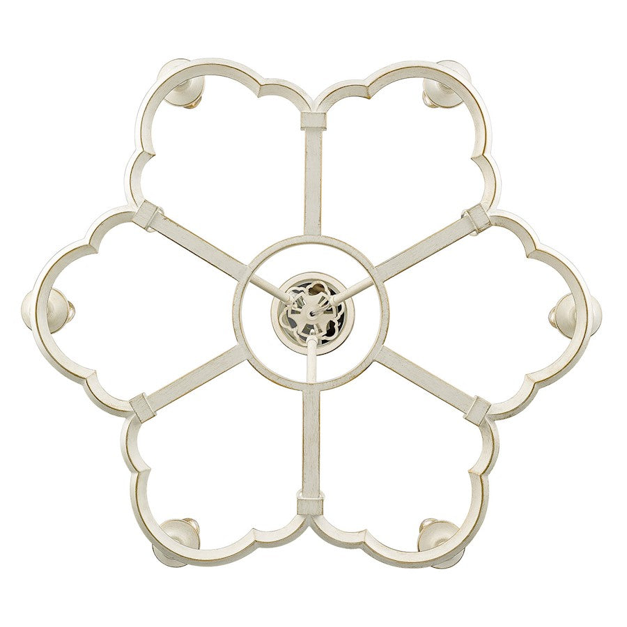 6 Light Chandelier, French White