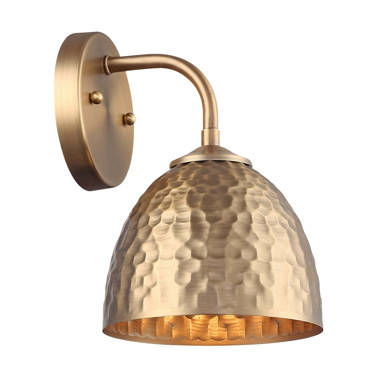 Golden Lighting Shepard 1-Light Wall Sconce | Rustic Modern Brass and Modern Brass Steel | Hallway & Bathroom | Model 6950-1W MBS-MBS