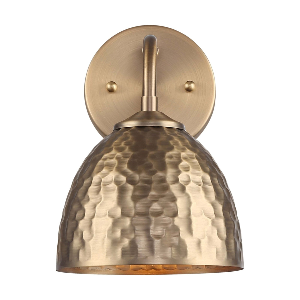 Golden Lighting Shepard 1-Light Wall Sconce | Rustic Modern Brass and Modern Brass Steel | Hallway & Bathroom | Model 6950-1W MBS-MBS