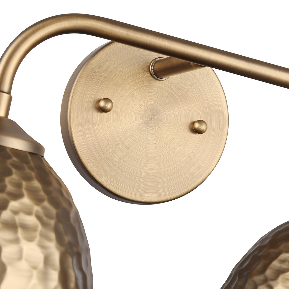 Golden Lighting Shepard 15.5in 2-Light Vanity Light | Country Farmhouse Modern Brass and Modern Brass Steel | Bathroom | Model 6950-BA2 MBS-MBS