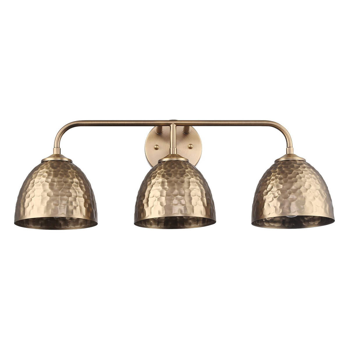 Golden Lighting Shepard 25in 3-Light Vanity Light | Farmhouse Modern Brass and Modern Brass Steel | Bathroom & Entryway | Model 6950-BA3 MBS-MBS