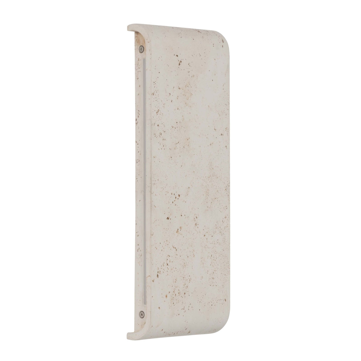 Golden Lighting Stela 16in Integrated LED Outdoor Wall Light | Modern White Travertine Concrete | Entryway & Patio | Model 7280-OWL16 WT