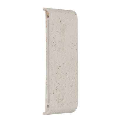Golden Lighting Stela 16in Integrated LED Outdoor Wall Light | Modern White Travertine Concrete | Entryway & Patio | Model 7280-OWL16 WT