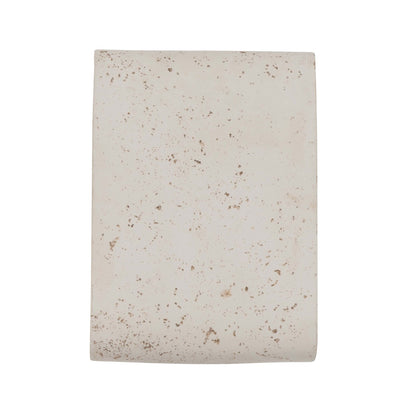 Golden Lighting Stela 9in Integrated LED Outdoor Wall Light | Modern White Travertine Concrete | Entryway & Patio | Model 7280-OWL9 WT