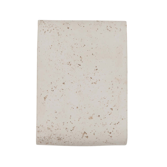 Golden Lighting Stela 9in Integrated LED Outdoor Wall Light | Modern White Travertine Concrete | Entryway & Patio | Model 7280-OWL9 WT