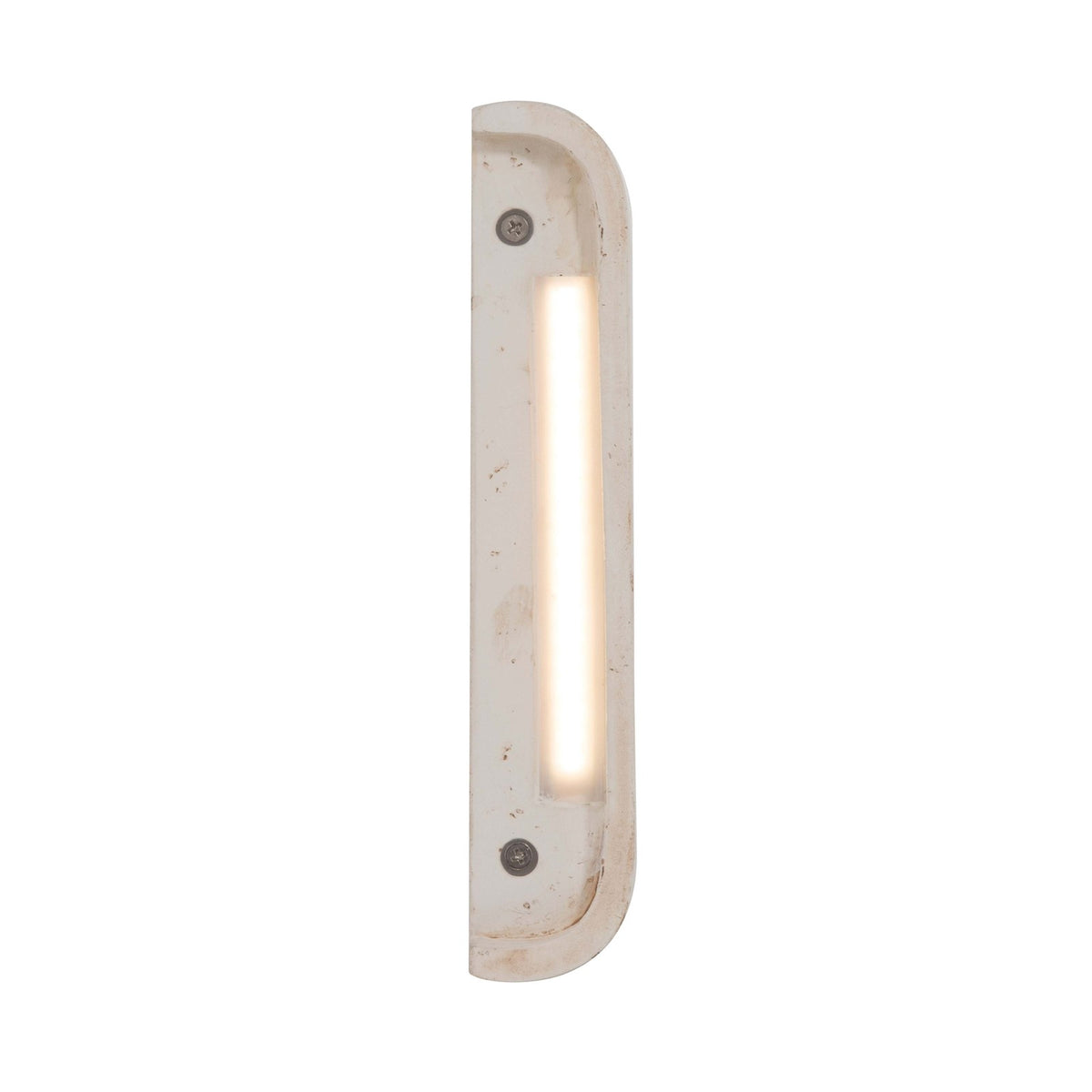 Golden Lighting Stela 9in Integrated LED Outdoor Wall Light | Modern White Travertine Concrete | Entryway & Patio | Model 7280-OWL9 WT