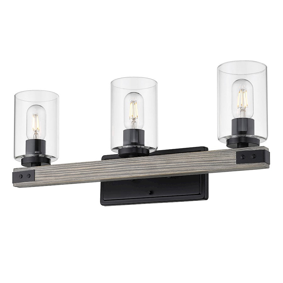 3 Light Bathroom Vanity Light, Black