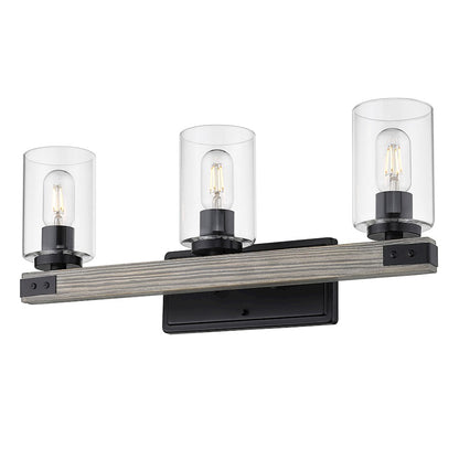 3 Light Bathroom Vanity Light, Black