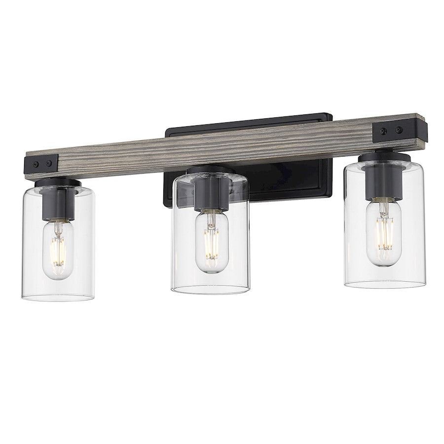3 Light Bathroom Vanity Light, Black