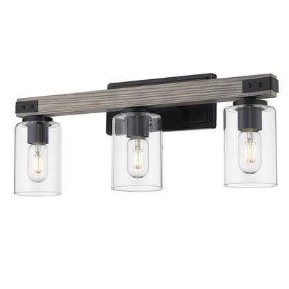 3 Light Bathroom Vanity Light, Black