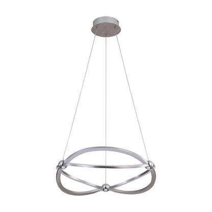 Golden Lighting Spirale 19in LED Ring Chandelier | Modern Satin Nickel Aluminum and Steel | Dining Room & Foyer | Model 7916-19 SNC