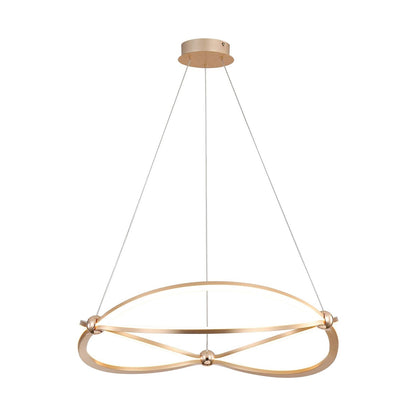 Golden Lighting Spirale 24in Integrated LED Chandelier | Modern Anodized Gold Aluminum and Steel | Dining Room & Foyer | Model 7916-24 AGL