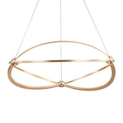 Golden Lighting Spirale 24in Integrated LED Chandelier | Modern Anodized Gold Aluminum and Steel | Dining Room & Foyer | Model 7916-24 AGL