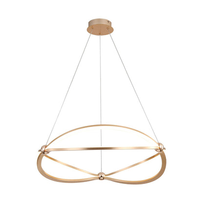 Golden Lighting Spirale 24in Integrated LED Chandelier | Modern Anodized Gold Aluminum and Steel | Dining Room & Foyer | Model 7916-24 AGL