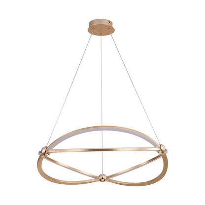 Golden Lighting Spirale 24in Integrated LED Chandelier | Modern Anodized Gold Aluminum and Steel | Dining Room & Foyer | Model 7916-24 AGL