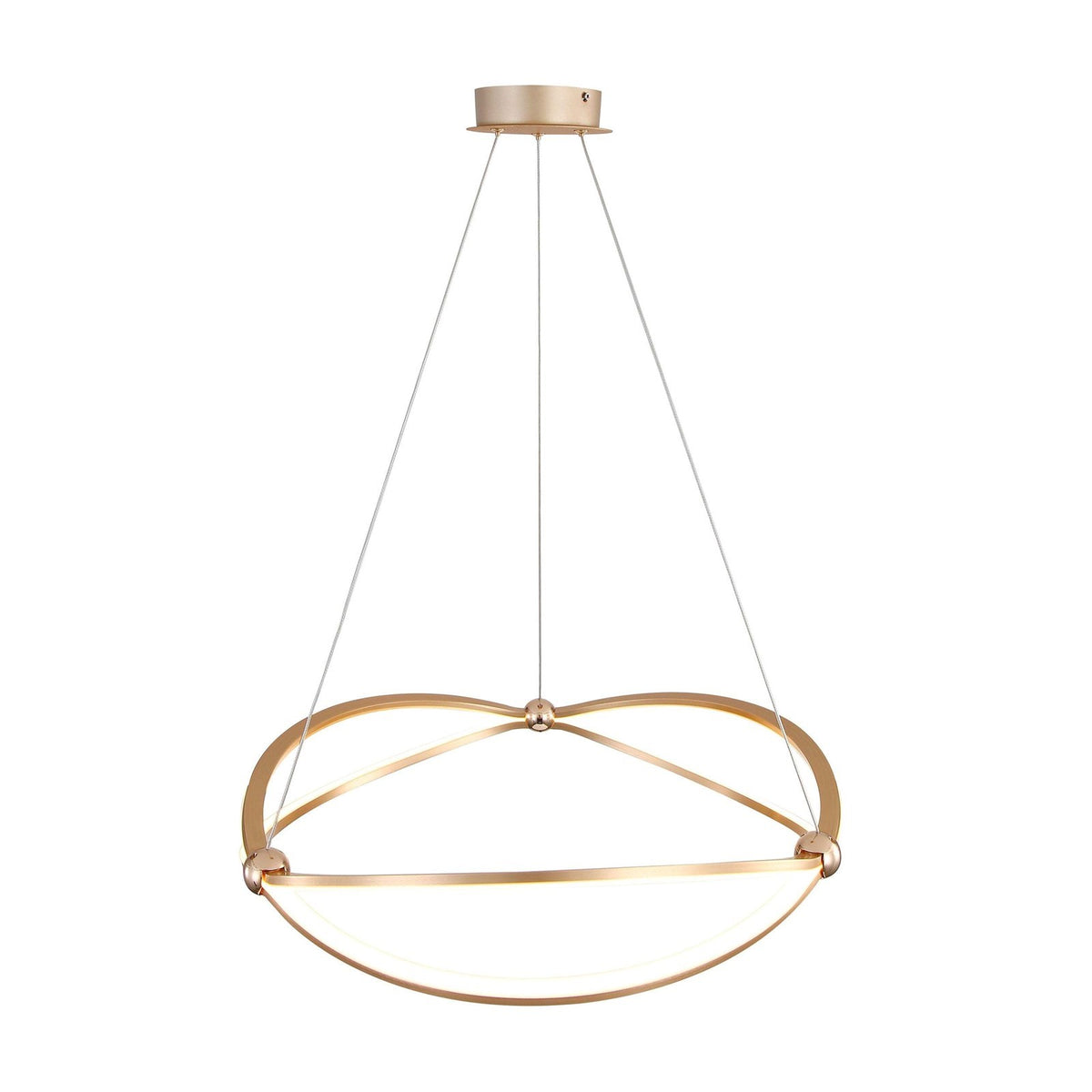 Golden Lighting Spirale 24in Integrated LED Chandelier | Modern Anodized Gold Aluminum and Steel | Dining Room & Foyer | Model 7916-24 AGL