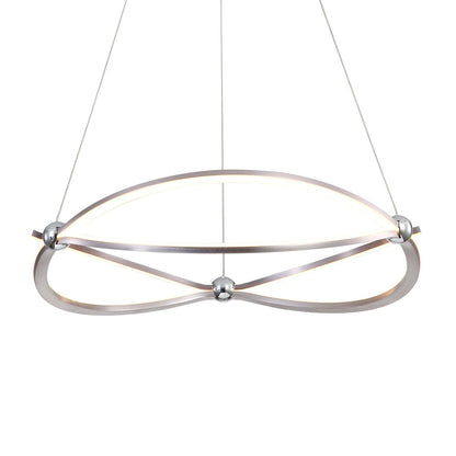 Golden Lighting Spirale 24in Integrated LED Chandelier | Modern Satin Nickel Aluminum and Steel | Dining Room & Foyer | Model 7916-24 SNC