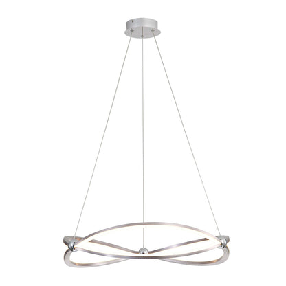 Golden Lighting Spirale 24in Integrated LED Chandelier | Modern Satin Nickel Aluminum and Steel | Dining Room & Foyer | Model 7916-24 SNC