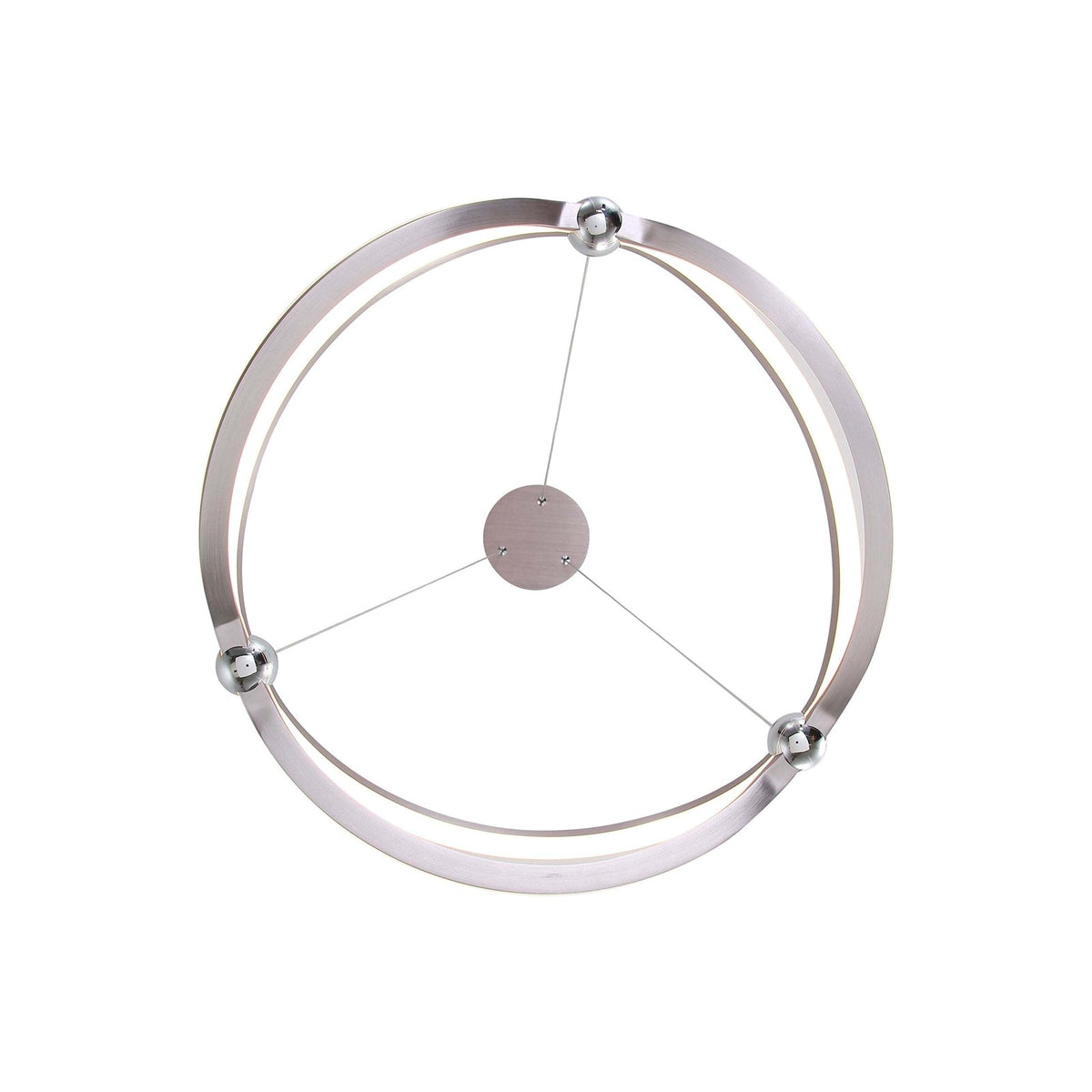 Golden Lighting Spirale 24in Integrated LED Chandelier | Modern Satin Nickel Aluminum and Steel | Dining Room & Foyer | Model 7916-24 SNC