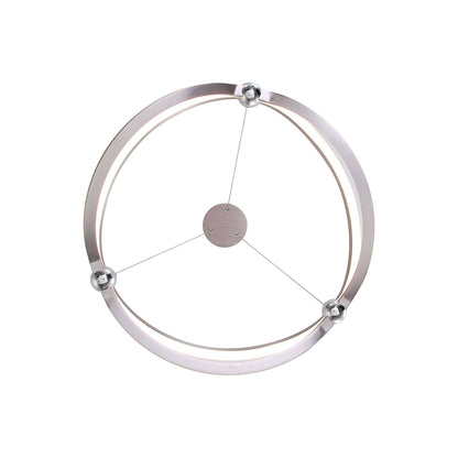 Golden Lighting Spirale 24in Integrated LED Chandelier | Modern Satin Nickel Aluminum and Steel | Dining Room & Foyer | Model 7916-24 SNC