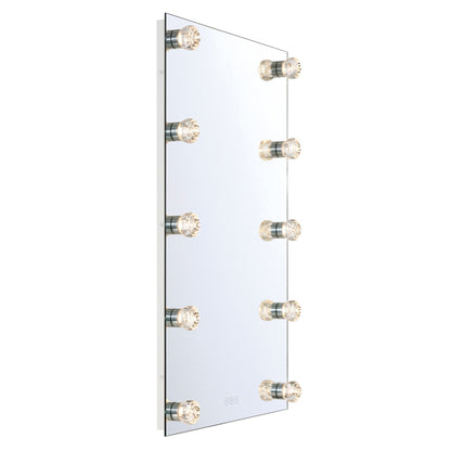 Golden Lighting StarLight 24in LED Lighted Mirror | Modern Matte White Steel | Bathroom & Vanity | 24 x 36 in, Wall Mount | Model 8195-24M WHT-B