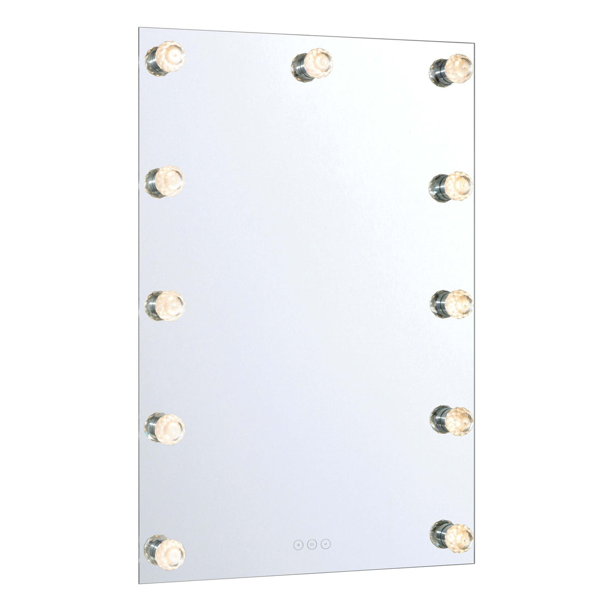 Golden Lighting Starlight 24in LED Lighted Mirror | Modern Matte White and Cut Crystal | Bathroom & Dressing Room Vanity | Model 8195-24M WHT-C
