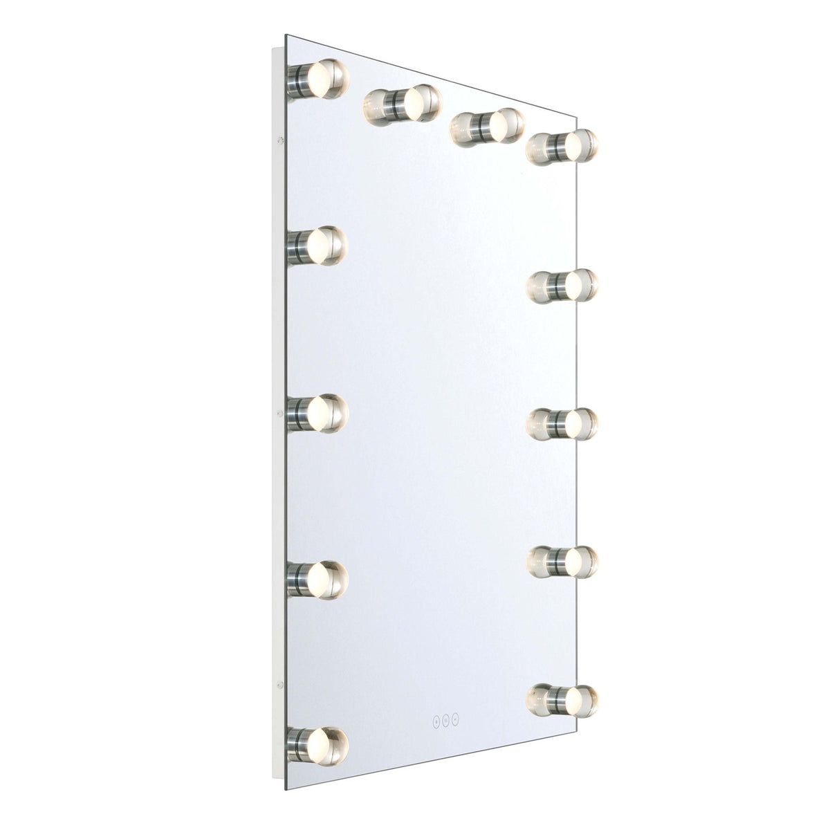 Golden Lighting StarLight 30in Lighted Mirror | Modern Matte White Steel with Clear Acrylic Globe | Bathroom & Vanity | Model 8195-30M WHT-A