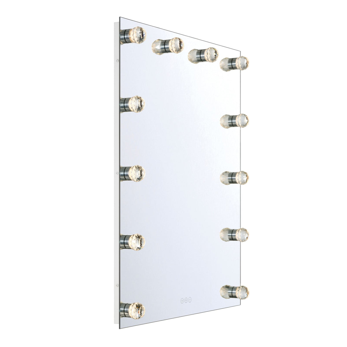 Golden Lighting StarLight 30in Lighted Mirror | Modern Matte White Steel with Clear Acrylic Globe | Bathroom & Vanity | Model 8195-30M WHT-A