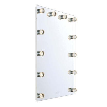 Golden Lighting StarLight 30in Lighted Mirror | Modern Matte White Steel with Clear Acrylic Globe | Bathroom & Vanity | Model 8195-30M WHT-A