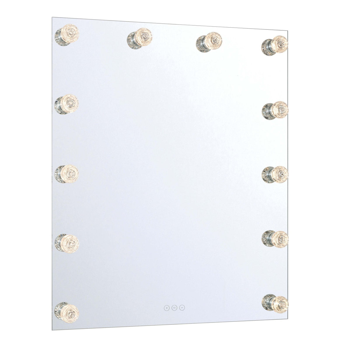 Golden Lighting Starlight 30in Rectangular LED Lighted Mirror | Modern Matte White Steel and Clear Glass Rose | Bathroom | Model 8195-30M WHT-B