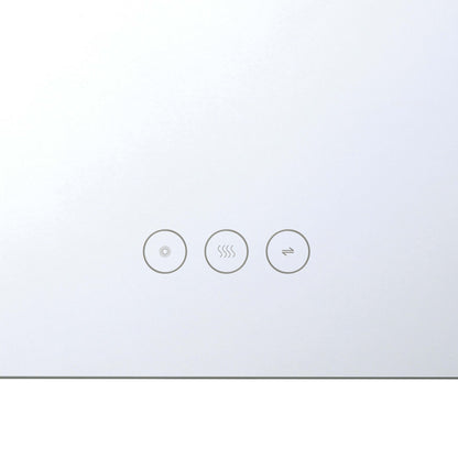 Golden Lighting Starlight 30in Rectangular LED Lighted Mirror | Modern Matte White Steel and Clear Glass Rose | Bathroom | Model 8195-30M WHT-B