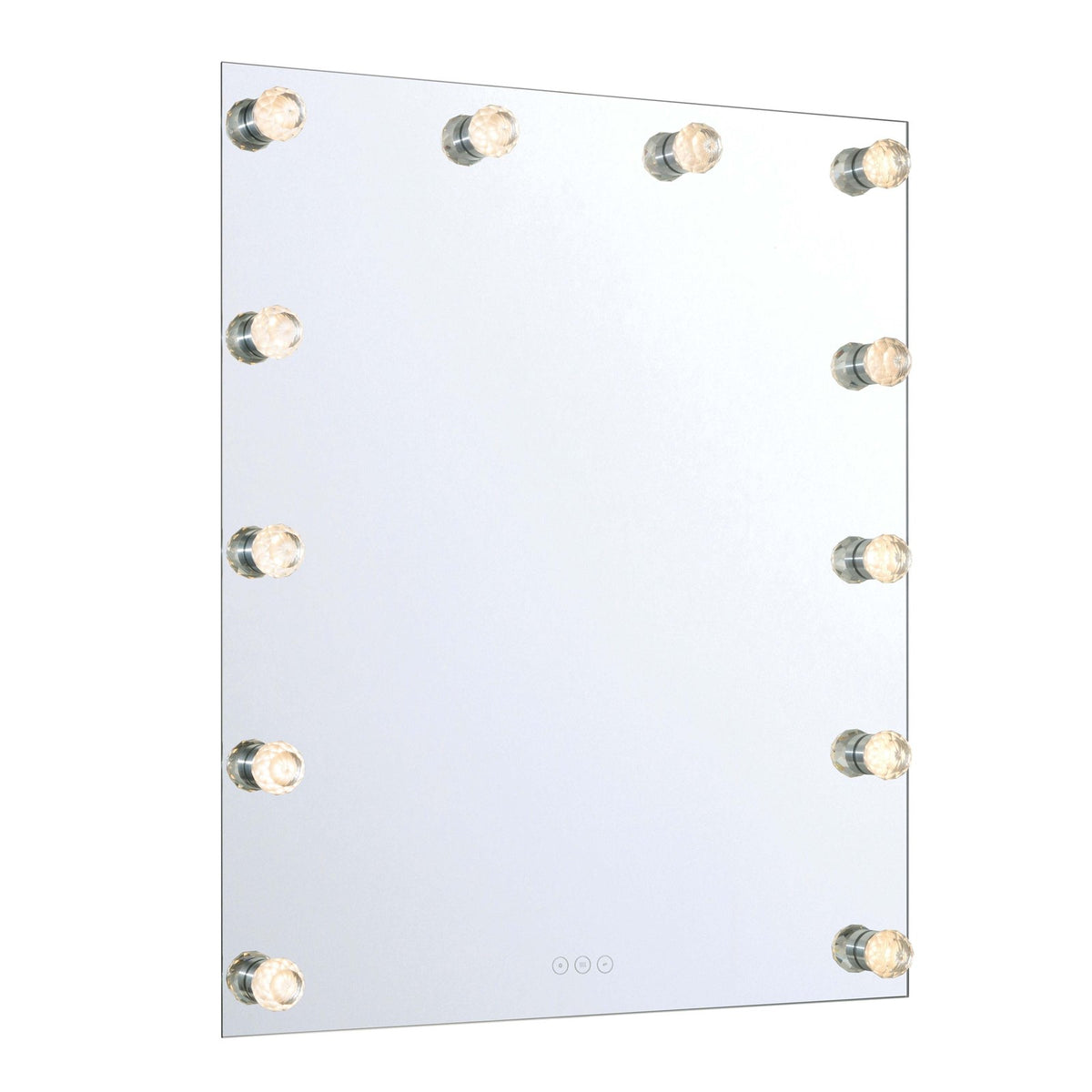 Golden Lighting StarLight 30in Lighted Mirror | Modern Matte White Steel with Cut Crystal Diffusers | Bathroom & Dressing Room | Model 8195-30M WHT-C
