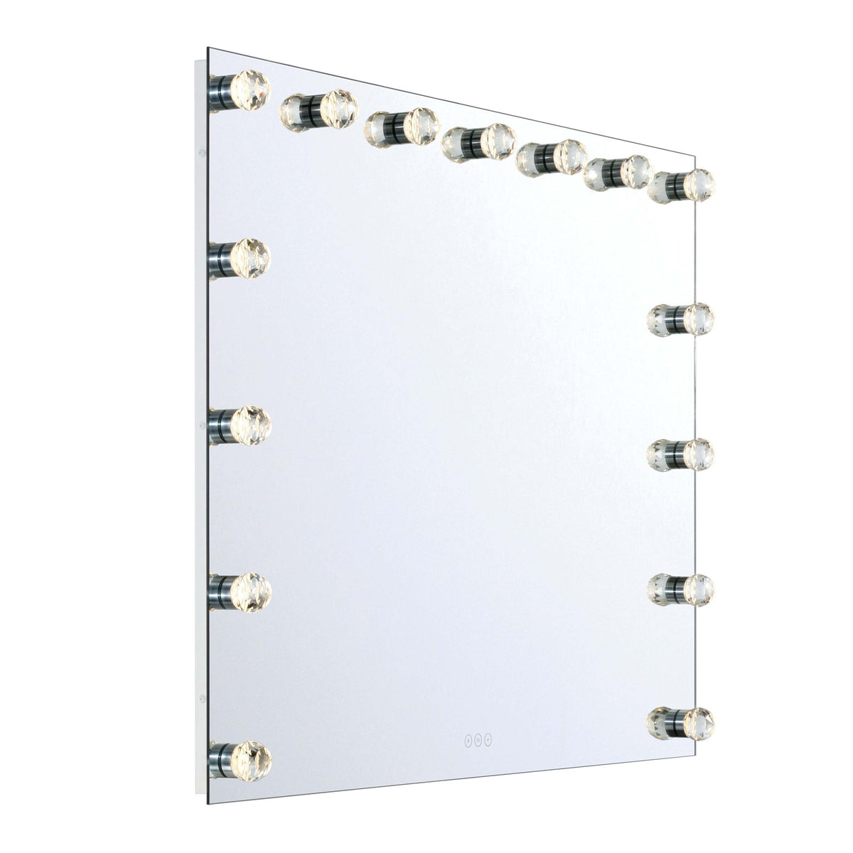 Golden Lighting StarLight 48in LED Lighted Mirror | Modern Matte White Steel and Cut Crystal | Bathroom & Dressing Room | Model 8195-48M WHT-C