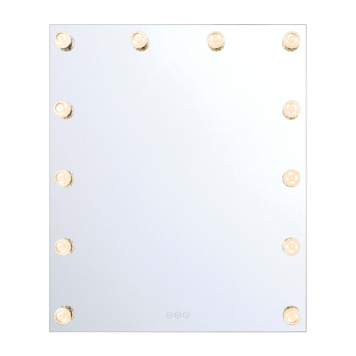 Golden Lighting StarLight 48in LED Lighted Mirror | Modern Matte White Steel and Cut Crystal | Bathroom & Dressing Room | Model 8195-48M WHT-C