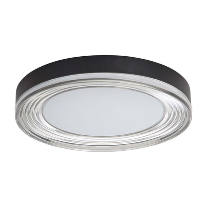 Golden Lighting Ondulada 16in LED Flush Mount | Modern Sand Black and Smoky Acrylic | Hallway & Laundry Room | Model 9518-16 SNB-SMK