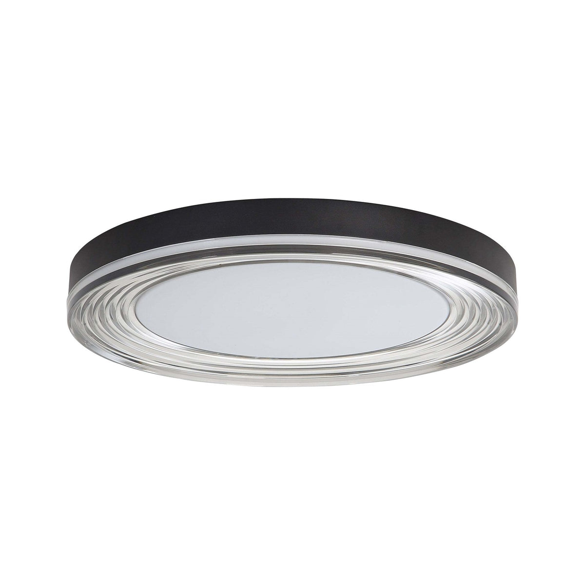 Golden Lighting Ondulada 20in LED Flush Mount | Modern Sand Black and Smoky Acrylic | Hallway & Bedroom | Model 9518-20 SNB-SMK